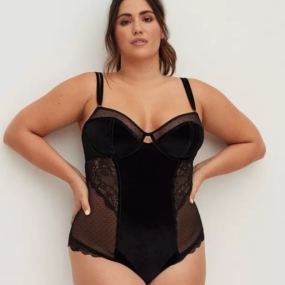 Torrid Black Lace Detail Bodysuit
